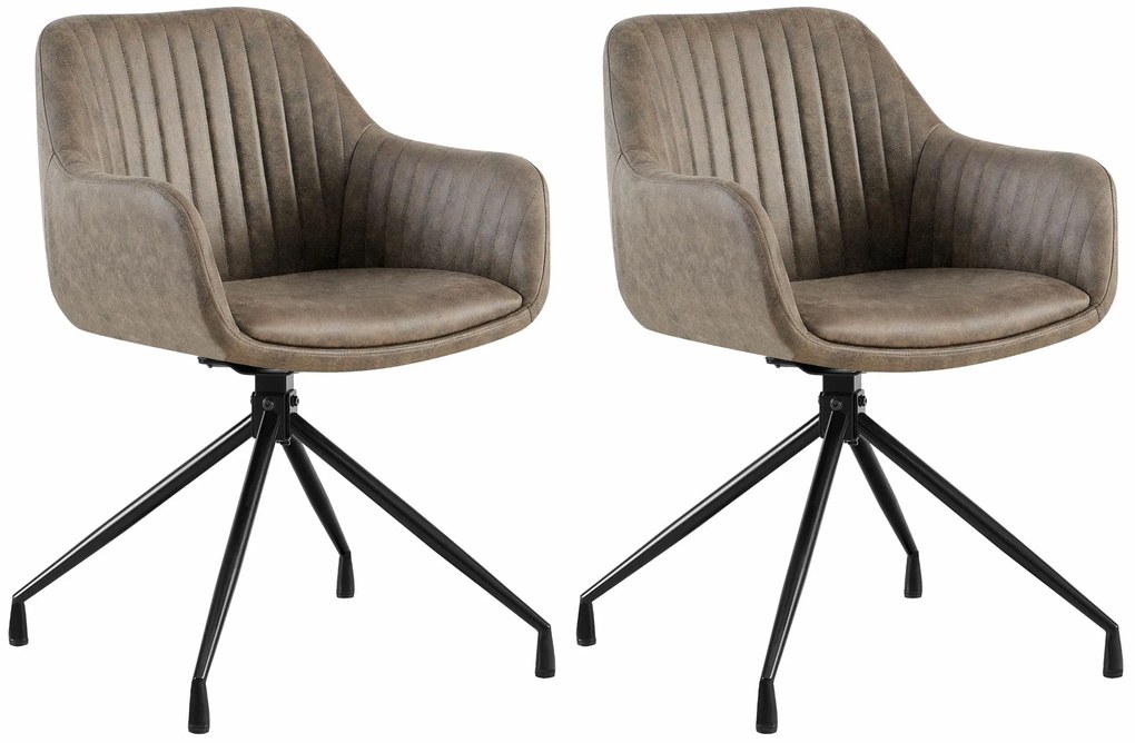 Set 2 jedálenských stoličiek Welby Vintage - šedá