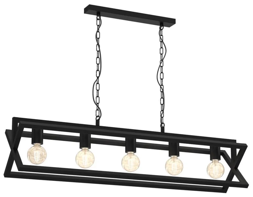 Luster na reťazi ARNOLD 5xE27/60W/230V čierna