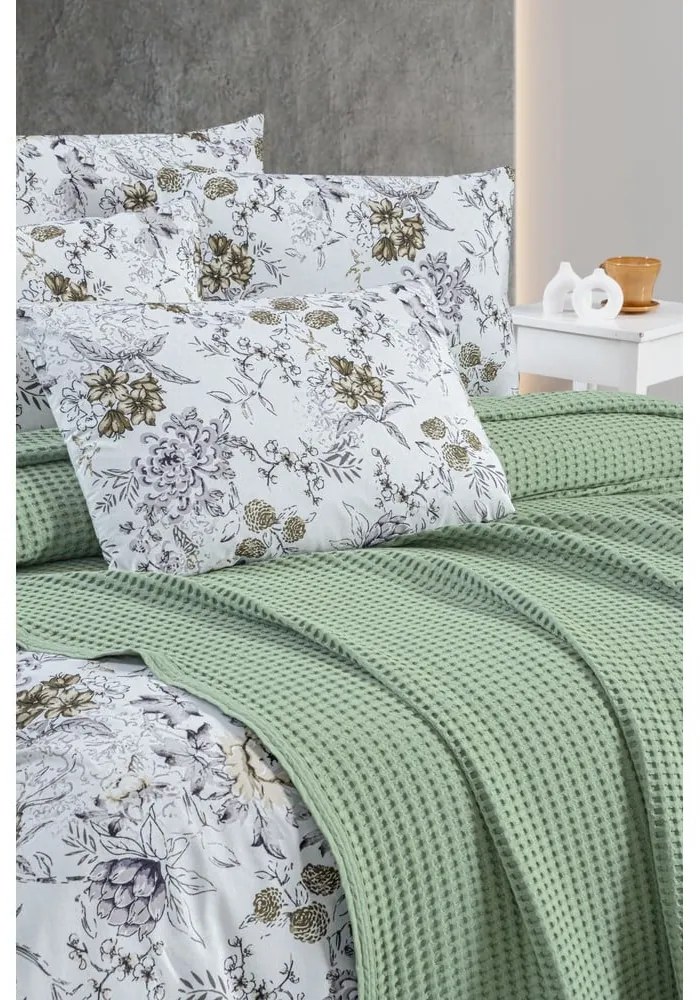 Zelený bavlnený pléd 220x240 cm Waffle – Mila Home