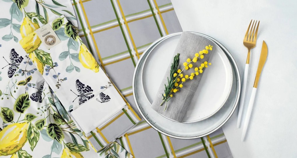 KUCHYNSKÁ UTIERKA LEMON SADA 3 KS 50X70 CM VZOROVANÉ