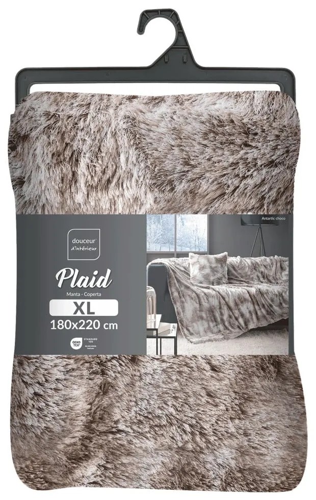 Hnedá deka z umelej kožušiny 180x220 cm Antartic – douceur d'intérieur