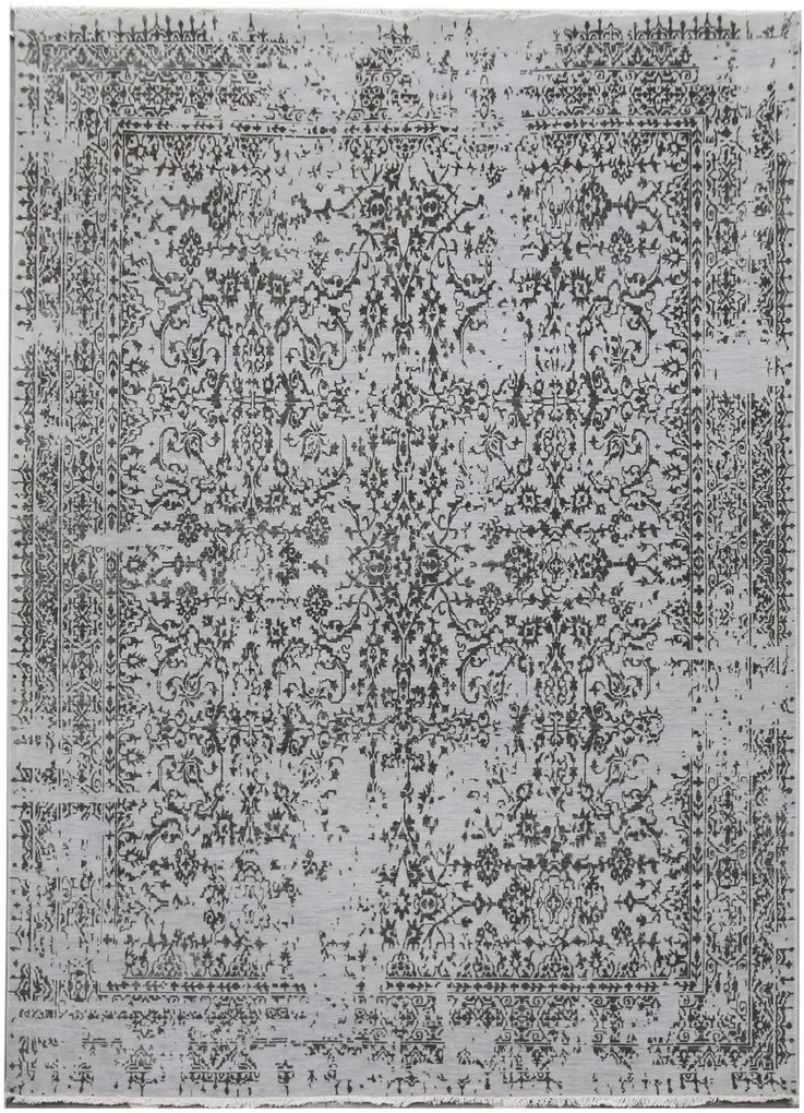 Ručne viazaný kusový koberec Diamond DC-JK 1 silver / black, 245x305, šedá, chodba / predsieň, Diamond Carpets India