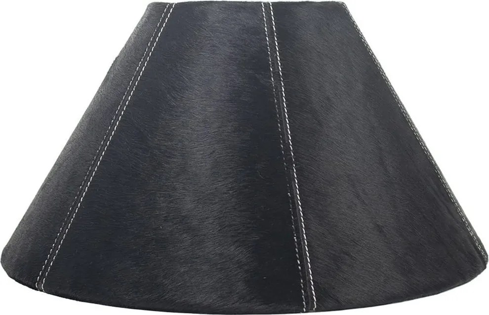 Kónické čierne tienidlo lampy z hovädzej kože - Ø 39 * Ø 16 * 23cm / E27