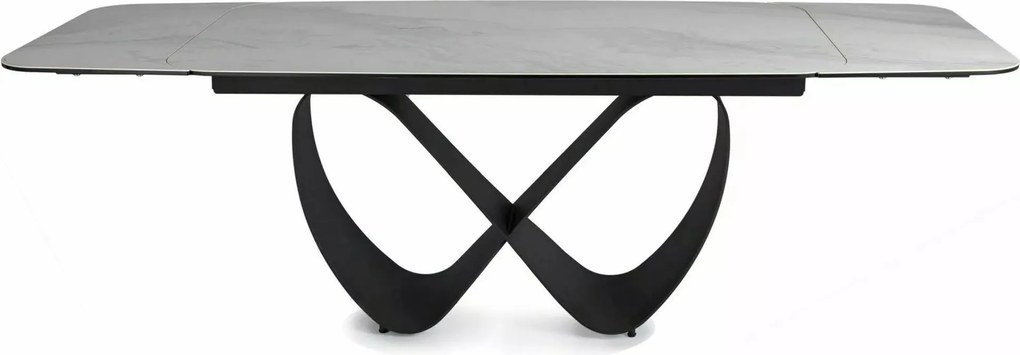 Rozkladací jedálenský stôl Infinity 160/240 cm biely mramor/čierny