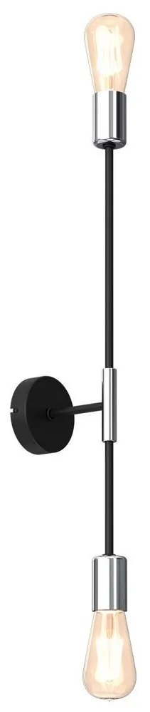 Nástěnná svítidlo FLAME 2xE27/60W/230V čierna/lesklý chróm
