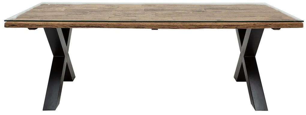 Dizajnový jedálenský stôl Shark X 220 cm prírodný