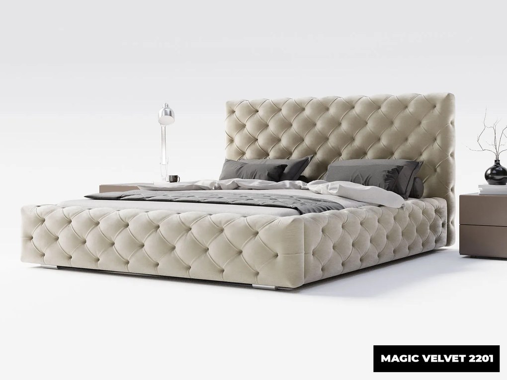PROXIMA.store - Luxusná čalúnená posteľ LANA ROZMER: 200 x 200 cm, TYP ROŠTU: DREVENÝ ROŠT