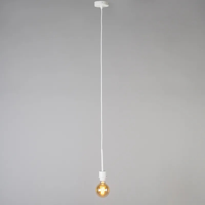 Moderná závesná lampa biela s tienidlom 45 cm čierna - Combi 1