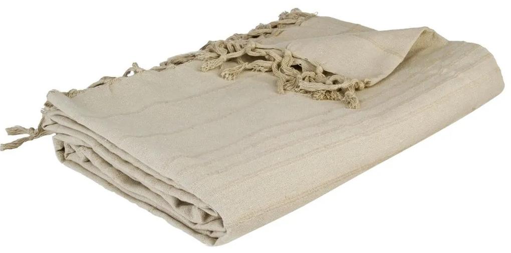 Prikrývka na posteľ so strapcami Apollos 160x220 cm béžová