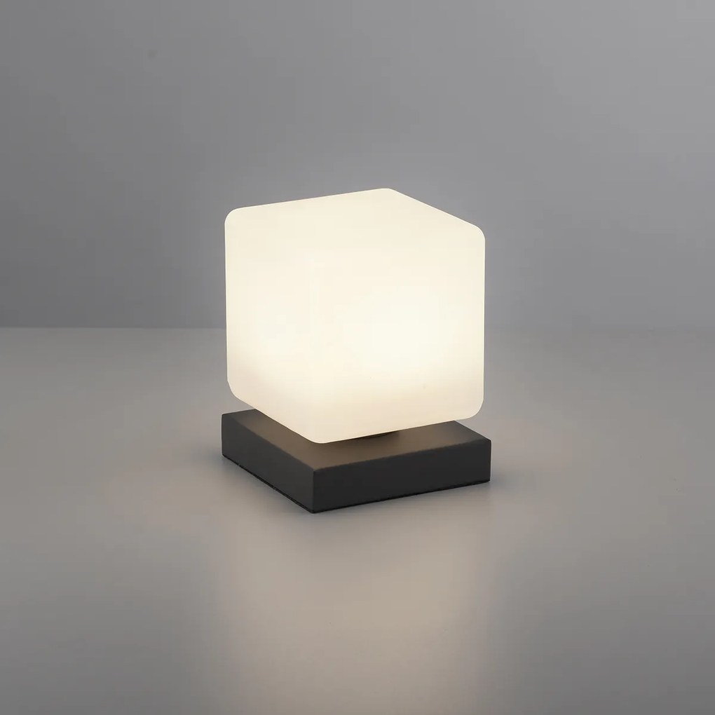 Stolná lampa tmavosivá vrátane stmievateľnej LED s dotykovým ovládaním - Jano