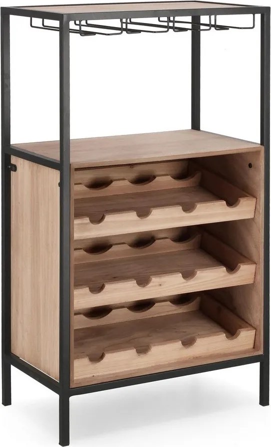 Vinotéka v prírodnej farbe počet fliaš 12, 51x91x30 cm Isaac – Yes Everyday