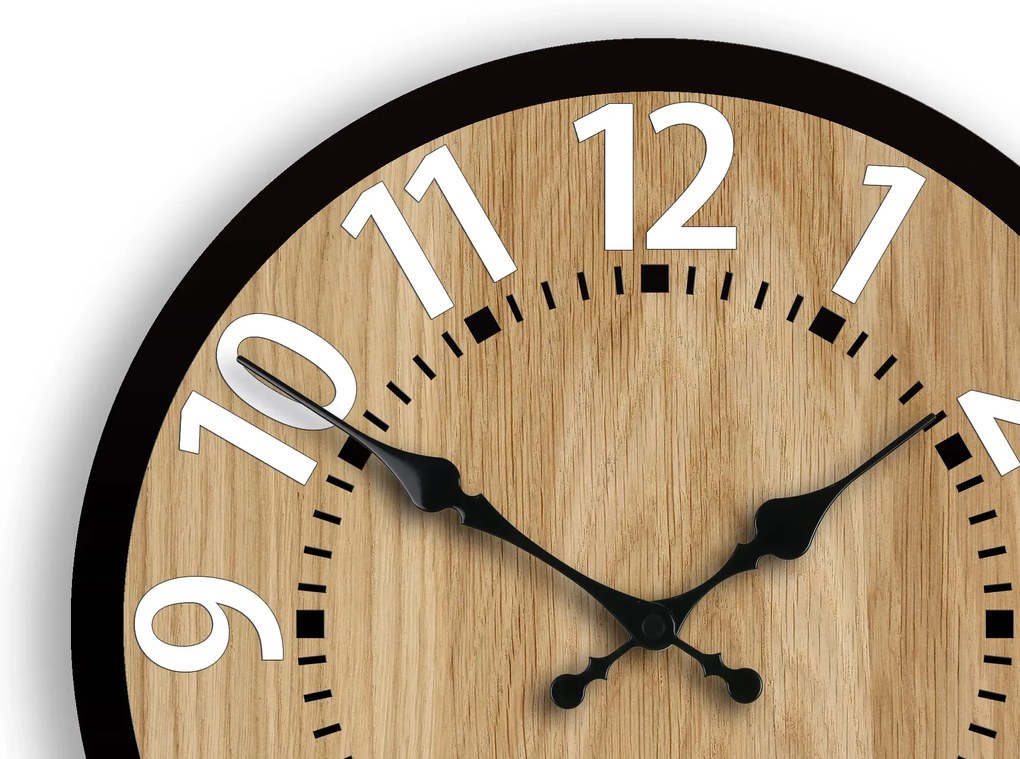 Dřevěné nástěnné hodiny Berlin 33 cm bílé/hnědé