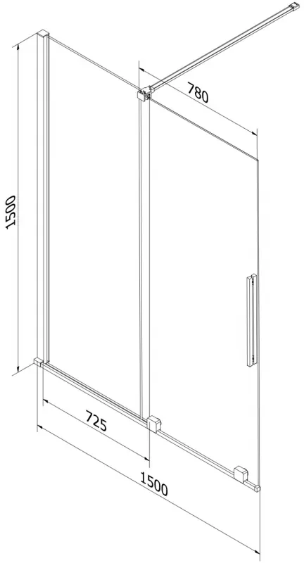 Mexen Velar, 2-krídlová posuvná vaňová zástena 150 x 150 cm, 8mm šedé sklo, zlatá matná, 896-150-000-41-55