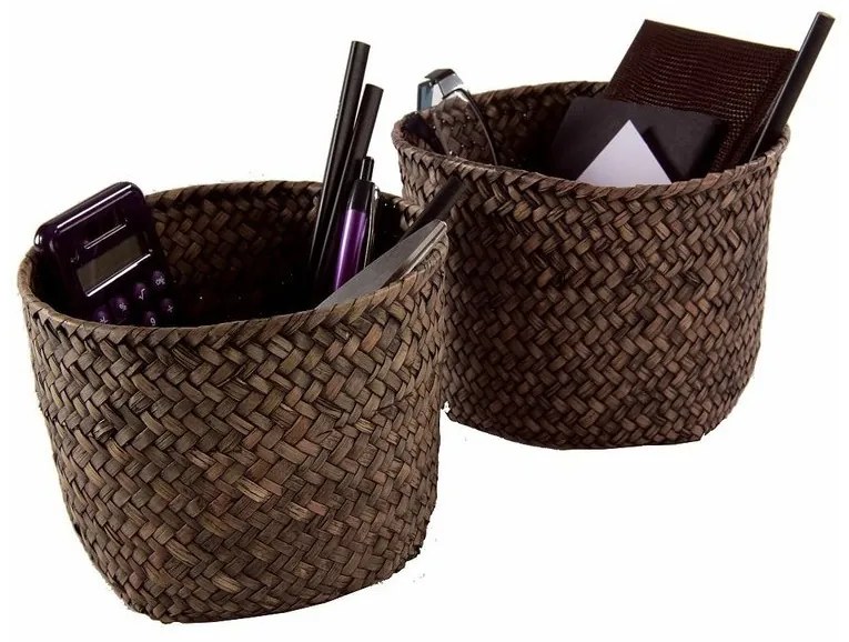 Set pletených košíkov Compactor, 2 ks, béžová