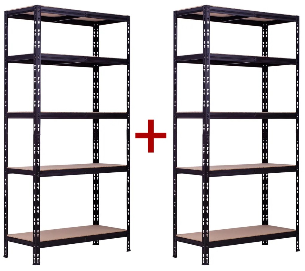 Policový regál 1+1 ZADARMO, nosnosť 175 kg, 1800 x 900 x 450 mm