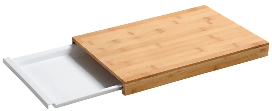Kesper 58352 Krájacia doštička s odkladacou miskou, biela, 38 x 25 x 3,5 cm