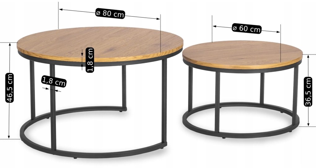 PROXIMA.store - Set konferenčných stolíkov DELIA VEĽKOSŤ: MINI