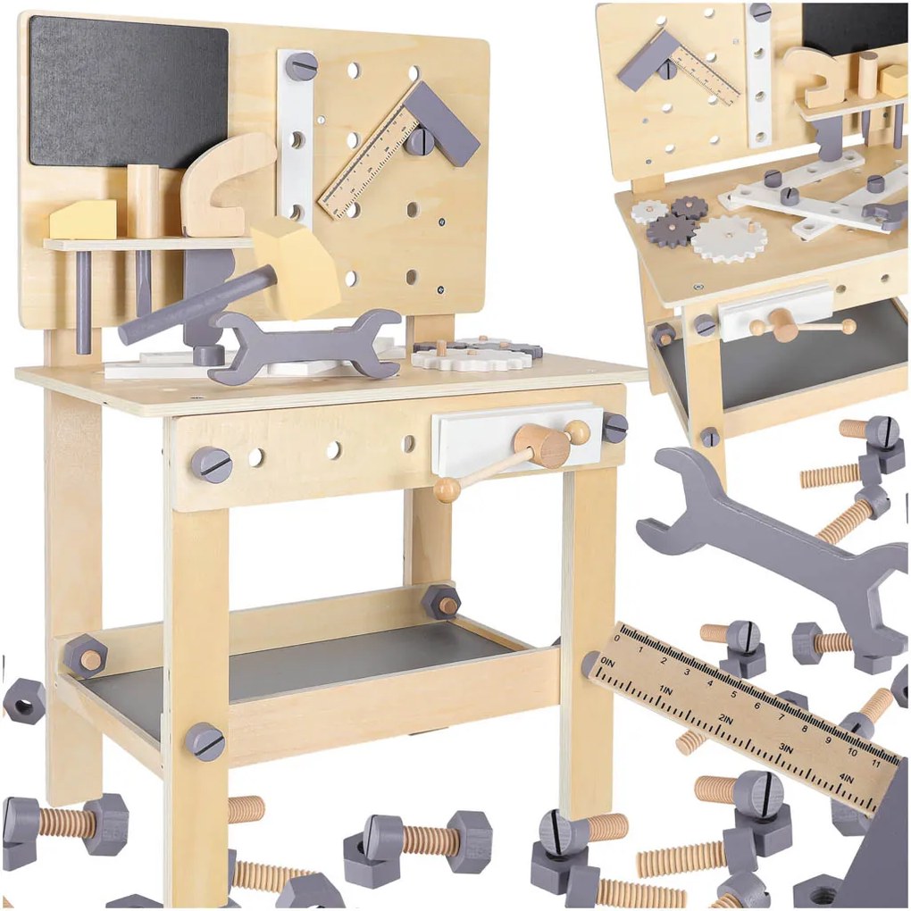 KIK Drevená dielňa s náradím DIY set
