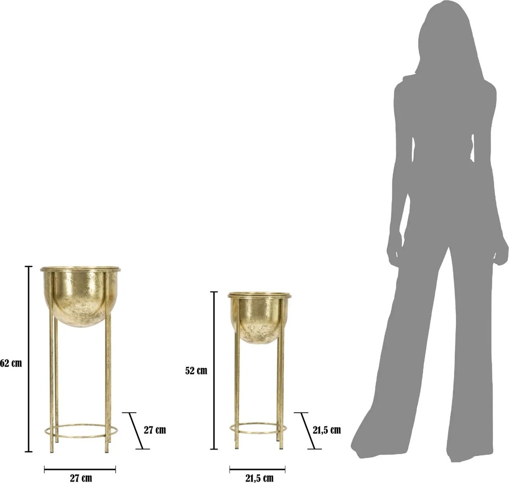 Sada 2 ks kvetinových stojanov Coppia zlatá