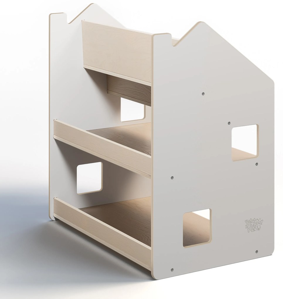 Univerzálna montessori polica 2v1 – biela
