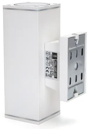 Aigostar - Vonkajšie nástenné svietidlo 2xGU10/230V biela IP65 hranatý