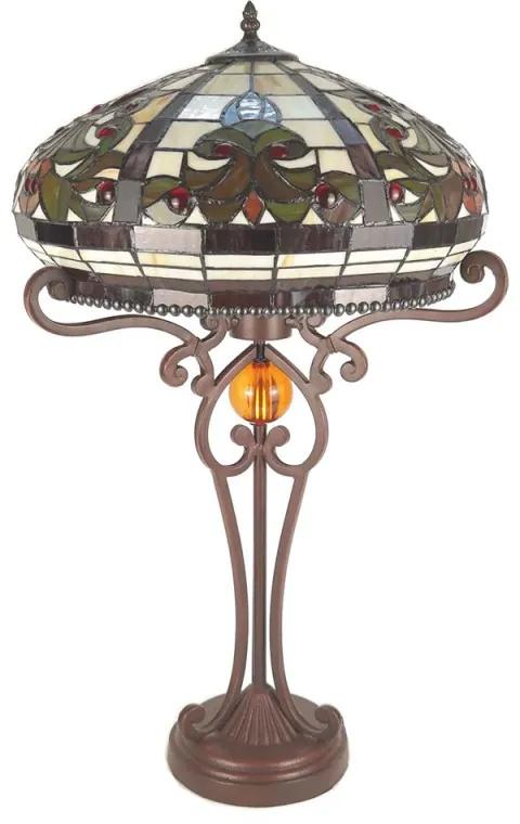 Stolová tiffany vitrážová lampa Ø42*59