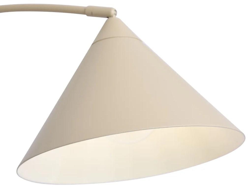Retro stojaca lampa béžová s bielym interiérom - Triangolo