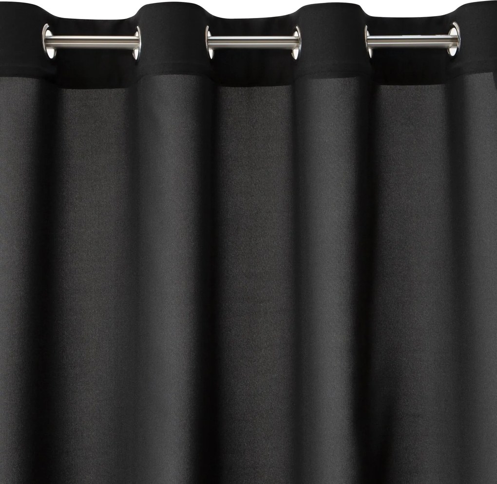 KRÁTKY ZÁVES NA KRÚŽKOCH RITA 140X175 CM ČIERNA