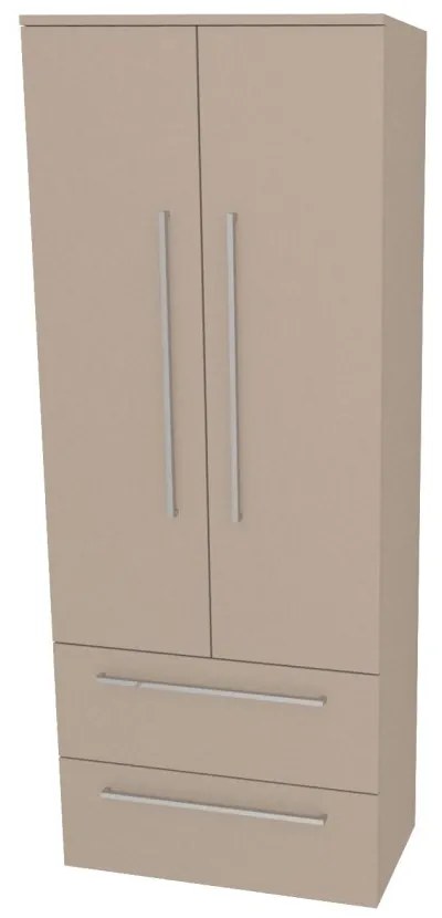 Mereo, Mereo Bino, kúpeľňová skrinka vysoká 163 cm, dvojitá, Multidecor, Šedý kameň, MER-CN699SEKA