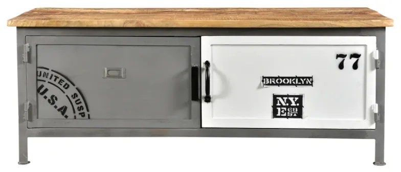 furniture-nabytek.cz - Masívny TV stolík Pinetown z mangového dreva, lakovaný, viacfarebný