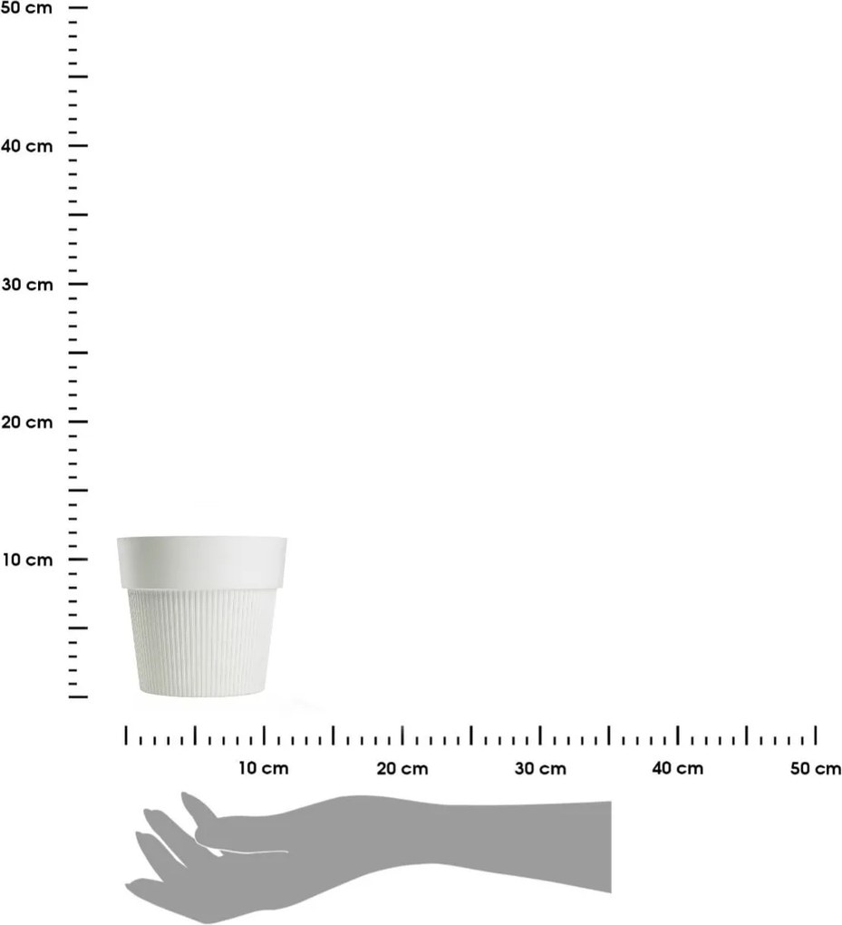 PLASTOVÝ KVETINÁČ SILVA LINE 13X11,5 CM KRÉMOVÁ