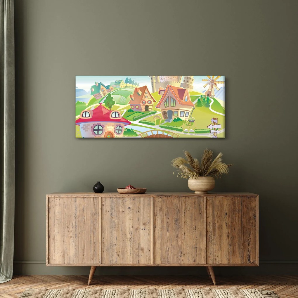 Obraz - Farebné mestečko (120x50 cm)
