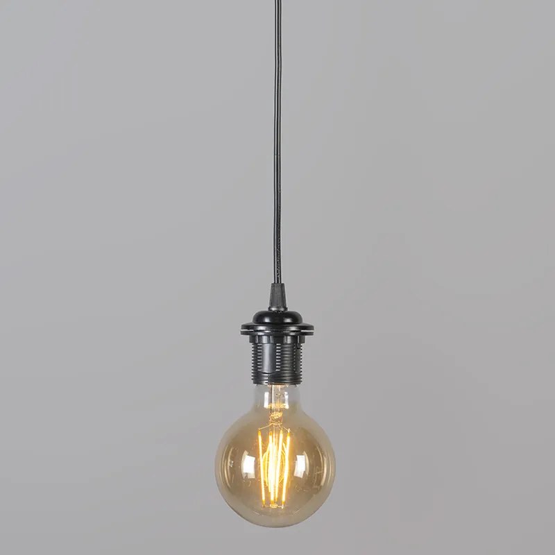 Retro závesné svietidlo čierne so sivou 45 cm - Granny