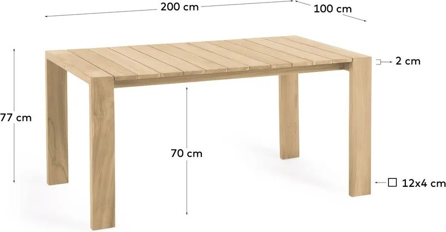 Záhradný jedálenský stôl 100x200 cm Victoire – Kave Home