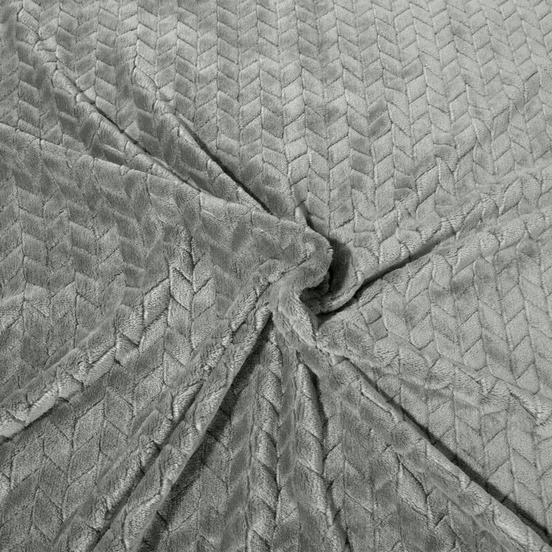 EUROFIRANY Klasická deka z mikroflanelového vlákna príjemného na dotyk 170 cm x 210 cm oceľová 100 % polyester Varianta: 335309