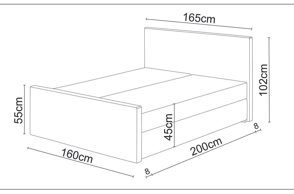 Manželská posteľ Boxspring 140 cm Milagros 3 (čierna) (s matracom a úložným priestorom). Vlastná spoľahlivá doprava až k Vám domov. 1047244