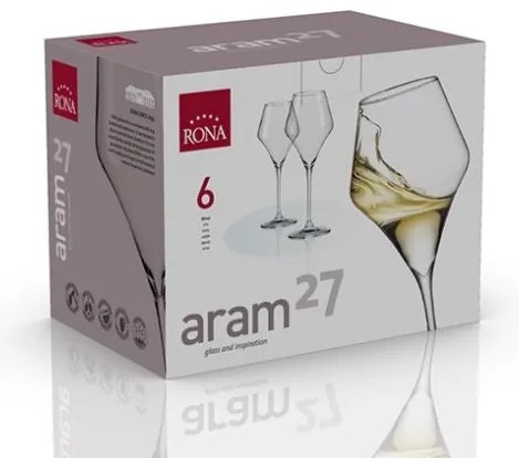 Rona Poháre na víno ARAM 270 ml, 6 ks