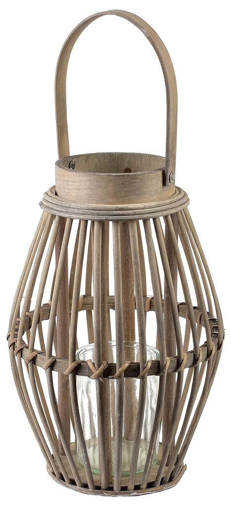 Proutěná lucerna LUCIE Grey 19x28 cm šedá