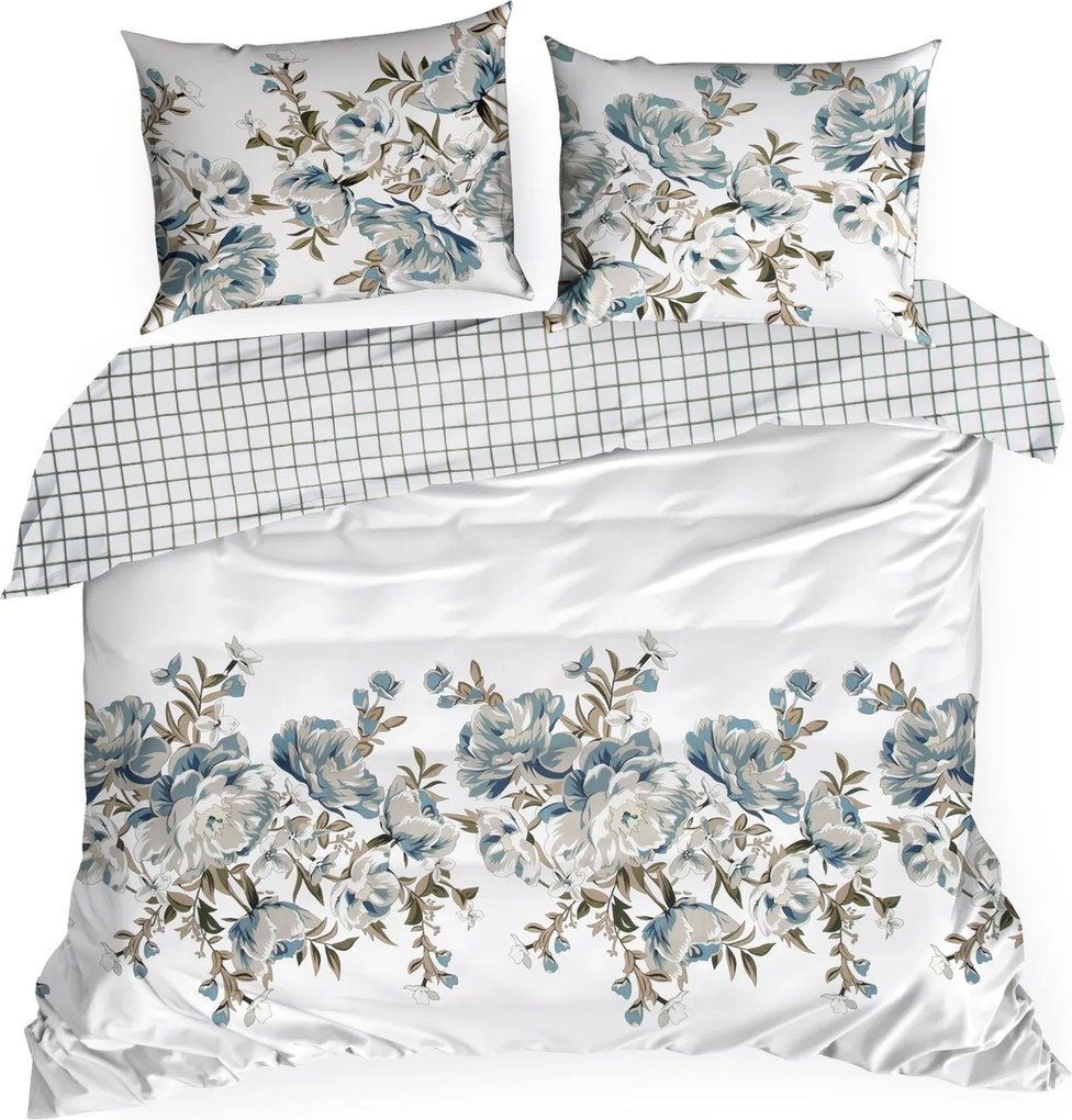 SATÉNOVÉ OBLIEČKY SPRING40 200X220 CM, 2 KS 70X80 CM KVETY