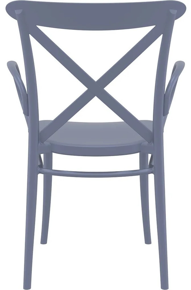 CROSS XL záhradná stolička s podrúčkami dark grey