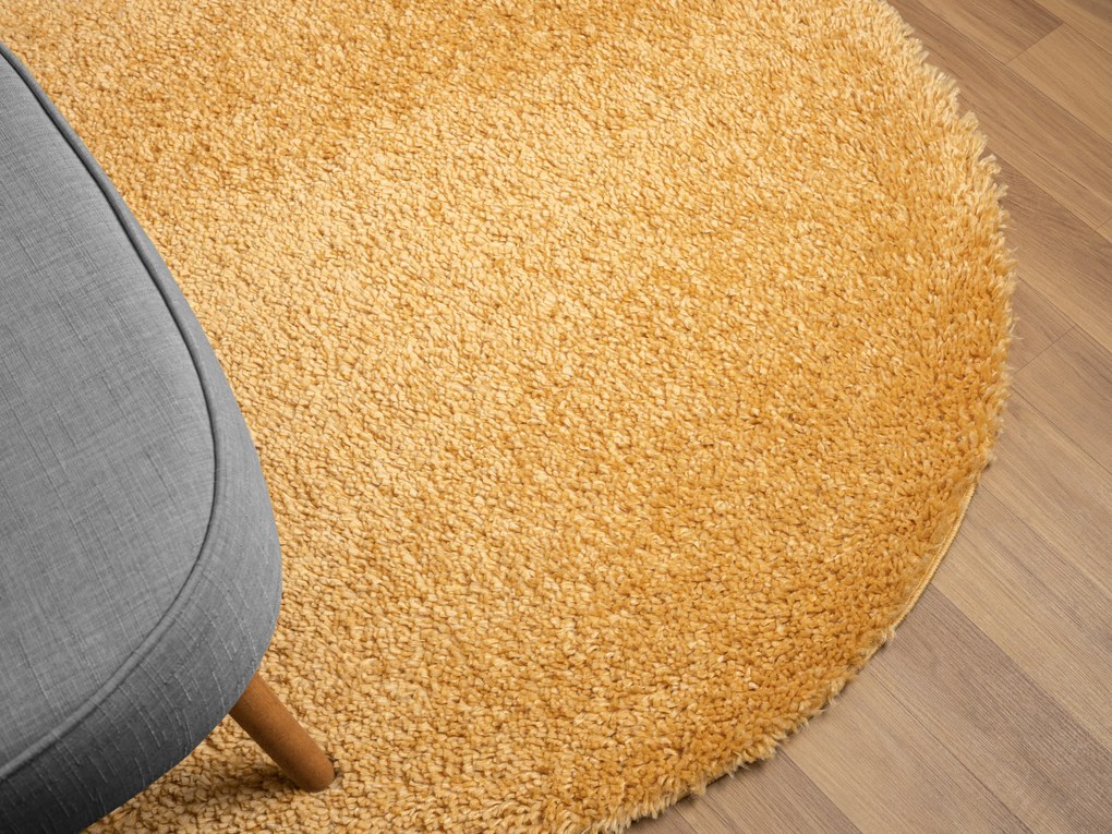 Kusový koberec My Shaggy goldgelb kruh, 120x120 (priemer) kruh, žltá, chodba / predsieň, My Flair
