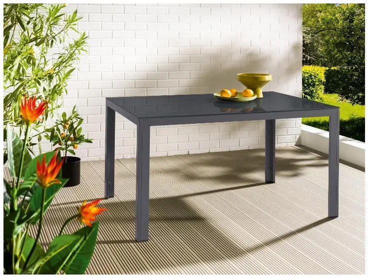 Livarno home Hliníkový záhradný stôl Houston/Toronto, sivý (100385866)