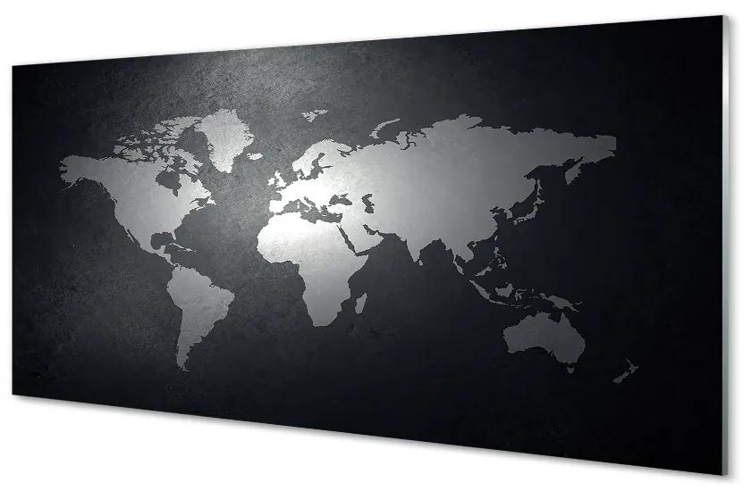Obraz plexi Čiernom pozadí white mapa 125x50 cm