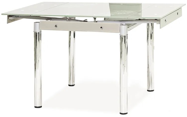 Rozkladací jedálenský stôl 80-131 cm Gerardo (biela + chrómová) (pre 4 až 6 osôb). Vlastná spoľahlivá doprava až k Vám domov. 1050188