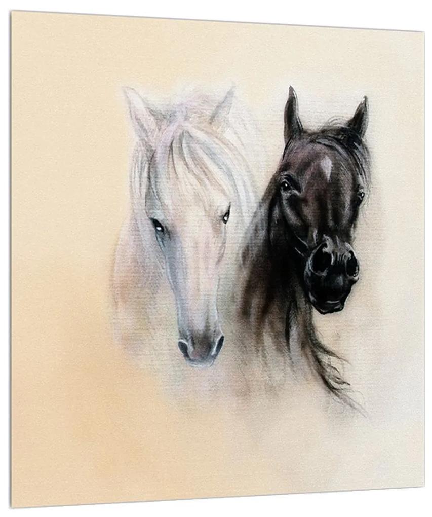 Maľovaný obraz koní (30x30 cm)