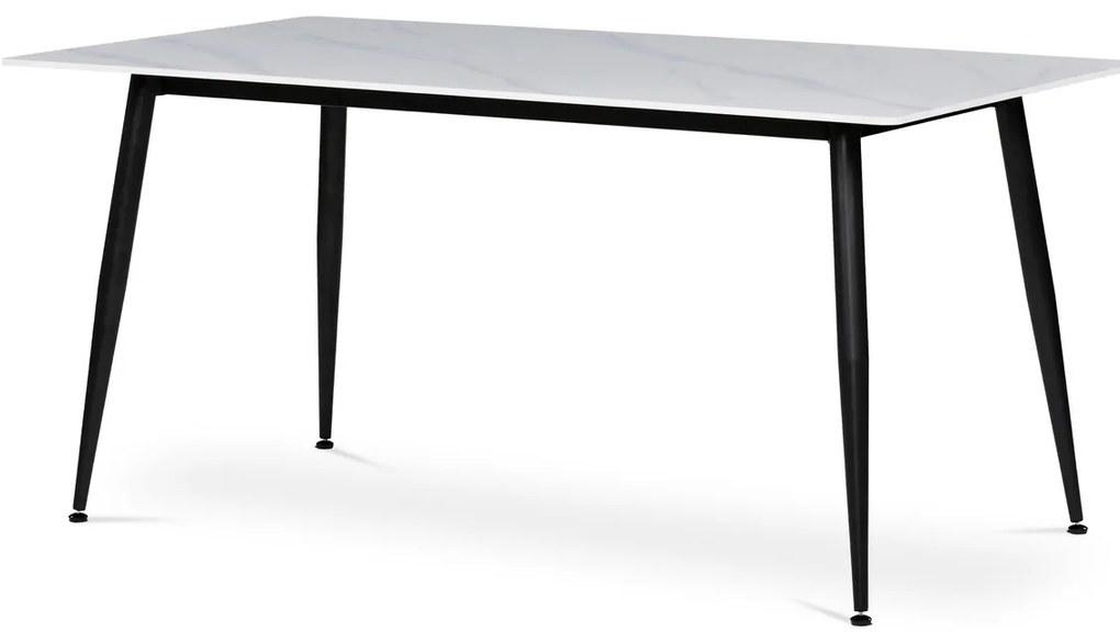 Jedálenský stôl 160 x 90 cm, biely mramor