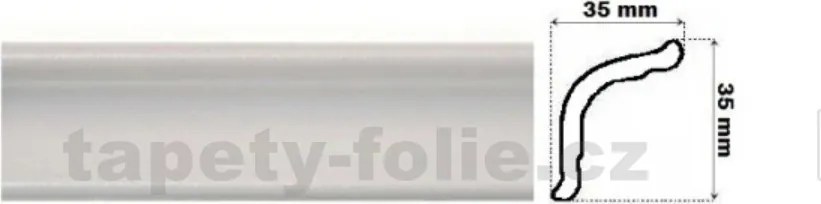 Polystyrénové dekoratívne lišty M03, rozmer 2000 x 35 x 35 mm, biela hladká, IMPOL TRADE