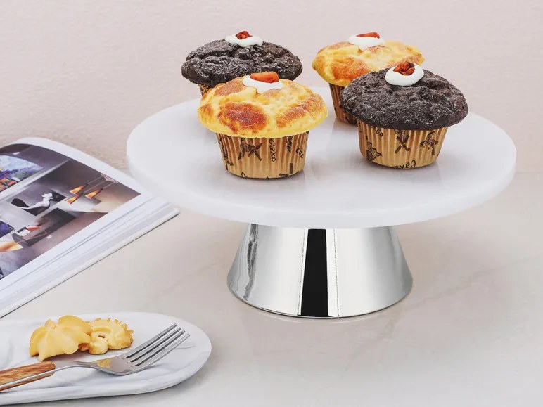 Echtwerk Mramorový servírovací tanier (strieborná, Ø 22 cm) (100343357)