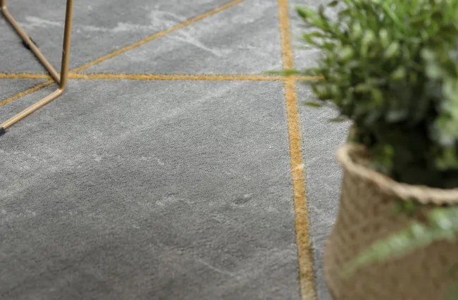 Koberec EMERALD exkluzívny 1012 glamour, styl geometrický, marmur sivý / zlatý