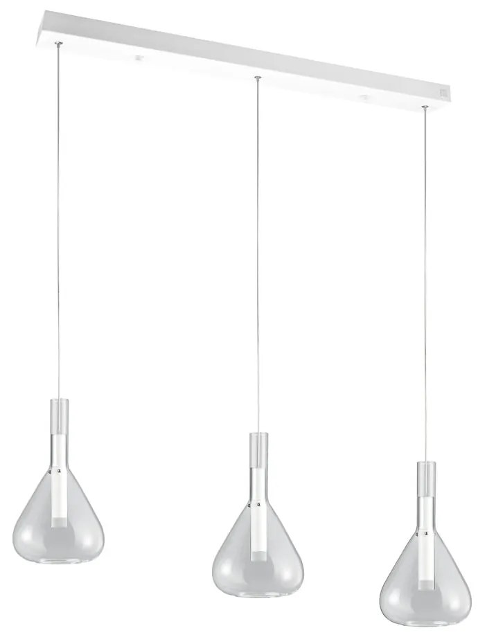 Biele LED závesné svietidlo so skleneným tienidlom Cipera – CINQUE